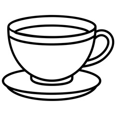 Tea Cup Line Art Illustration