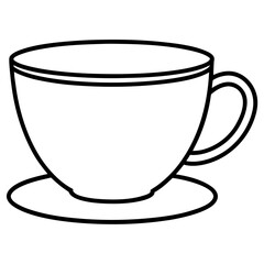 Tea Cup Line Art Illustration