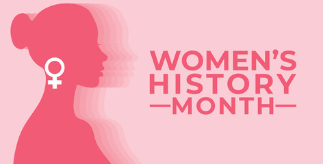 Women's History Month design concept . The annual month that highlights the contributions of women to events in history.
