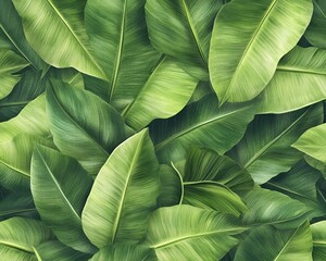 Ultra-Realistic Green Leaf Pattern Wallpaper with Natural Look