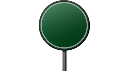 green blank traffic sign isolated on transparent background