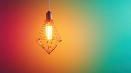 This image showcases a beautifully illuminated pendant light hanging against a gradient background, exemplifying modern design and adding an artistic touch to any space.