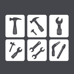 set of tools icons