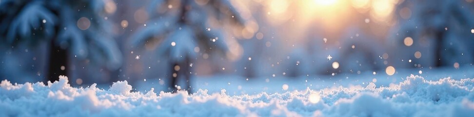 Naklejka premium Softly falling snowflakes dance in gentle silence, stillness, landscape