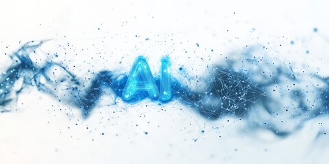 Abstract digital AI concept with futuristic blue circuitry design. Perfect for technology blogs, AI startups, and educational presentations.