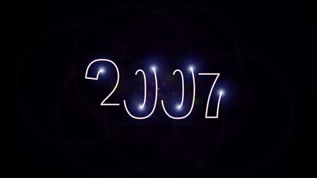 2007 new year animated on black background.