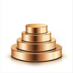 Golden luxury pedestal for product display, luxury cylinder blank stage, 3D Render