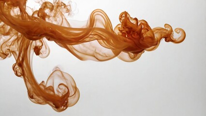 orange smoke isolated on white background