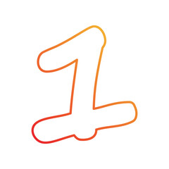 1 gradient icon with white background vector stock illustration