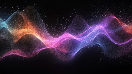Obraz premium Vibrant Glowing Particle Wave Abstract Background