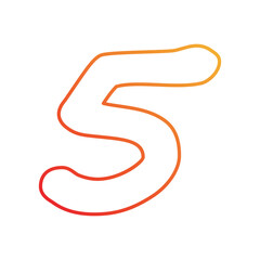 5 gradient icon with white background vector stock illustration