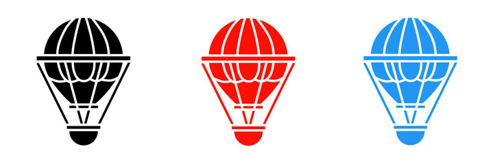 Icon for air ballon vector illustration in flat.