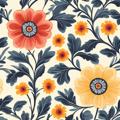 A seamless pattern designed in an Eastern style, Seamless design allows for a perfectly continuous pattern with no visible seams.