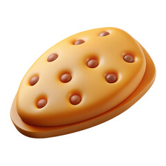 Fototapeta premium 3D Cheese Illustration Wedge with Holes in Vibrant Yellow and Brown