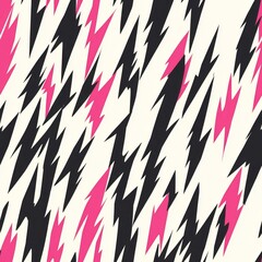 Fototapeta premium Abstract Pattern of Pink and Black Lightning Bolts