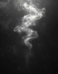 Steam, smoke, and vapor isolated on a black background