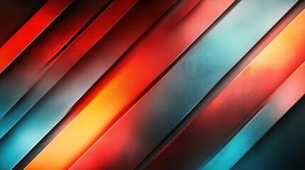 Obraz premium This image features dynamic and vibrant diagonal lines in rich red, blue, and orange hues, creating a striking visual impact and emphasizing movement and energy.