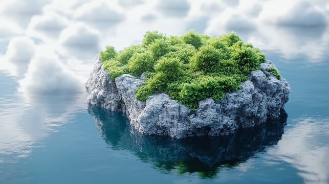 Imagine surreal landscapes with swirling clouds, ethereal floating islands, and moving scenery that engage the imagination. Clean and clear colors, realistic photo, minimalistic approach