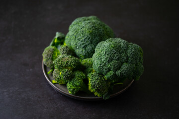 Fresh broccoli on the table.
