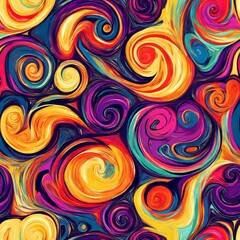 Fototapeta premium Abstract swirling vibrant colorful painted artwork