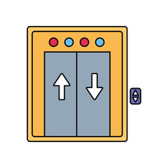 lift lineal color line icon with white background vector stock illustration
