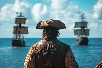 The man wearing a pirate hat ai generative