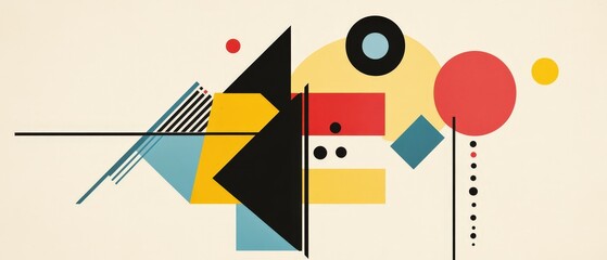 Abstract geometric shapes in vibrant colors, representing modern art and design for creative projects. Background, minimalism, and digital aesthetics suitable for decor.