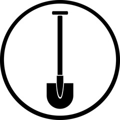 Shovel Icon.Shovel in soil icon.Shovel for digging and construction flat vector icon for apps and websites.Hand tool icon. Vector illustration.Garden Shovel icon, Hand garden shovel icon.