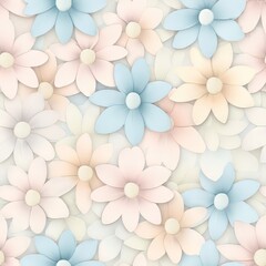 Obraz premium Pastel Paper Flowers Delicate Floral Background Design