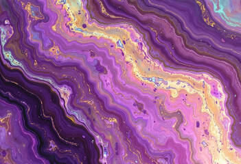 Obraz premium A purple and gold swirl pattern with a gold and purple hue. The pattern is very intricate and has a lot of detail