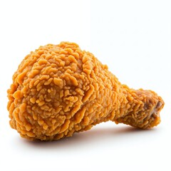 A fried chicken drumstick isolated on a white background.