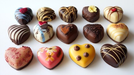 Obraz premium Assortment of Heart-Shaped Chocolates