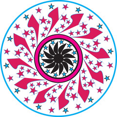 Mandala line art element pattern graphic design for coloring, greeting card, sticker, tattoo, yoga design, wallpaper