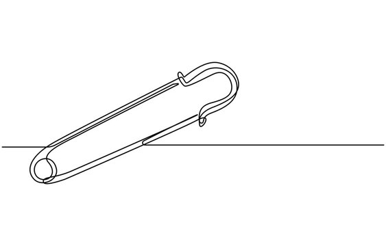 recommend clip art: Continuous one line safety pin. Single line art safety pin.one continuous single drawn line art doodle outline safety pin