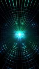 Digital technology blue-green grid poster background