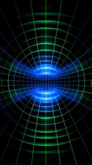 Digital technology blue-green grid poster background