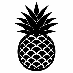 Obraz premium Black Pineapple Vector Illustration