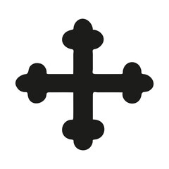 Fototapeta premium Ornate Christian Cross Symbol in a Circle