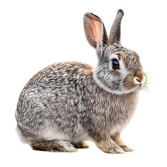 grey rabbit isolated on transparent background
