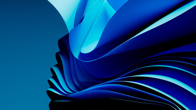 Geometric blue waves create an abstract technological background