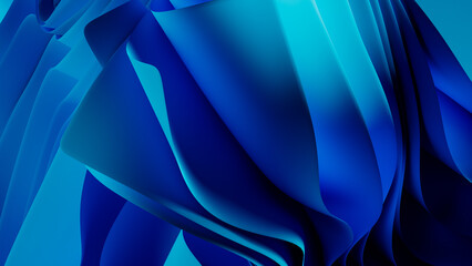 Geometric blue waves create an abstract technological background