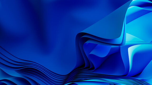 Geometric blue waves create an abstract technological background