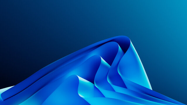 Geometric blue waves create an abstract technological background