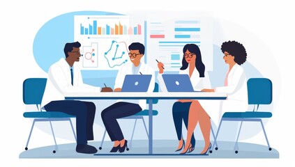 A Team of Diverse Scientists Collaborating on a Project in a Modern Lab Setting
