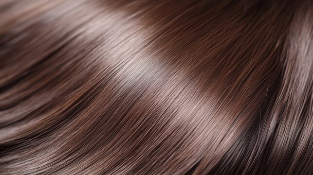 A professional keratin hair treatment being applied in a salon, showing a stylist smoothing frizzy hair with precision, leaving it sleek and shiny
