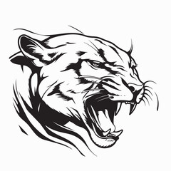 Puma Head image vector. illustration of roaring puma head vector image