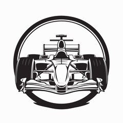 Formula One Car Front View  image vector. Illustration of a F1 car in front view image vector.