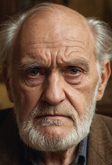 Obraz premium Portrait eines grimmig schauenden alten Mannes