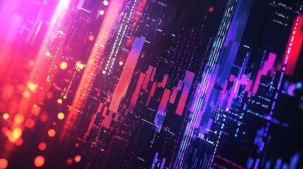 Obraz premium Abstract Neon Digital Glitch Art