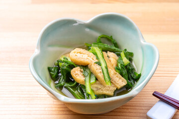 菊菜と油揚げの煮びたし